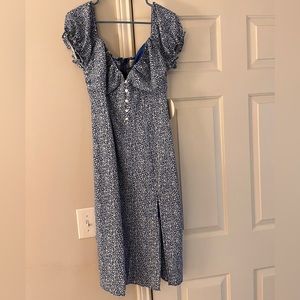 Urban Outfitters blue floral midi dress